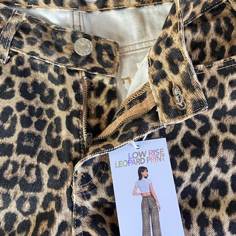 Telepatia Leopard Print Wide-Leg Pants, size 5/27. New with tags! Super cute! - Picture 8 of 14